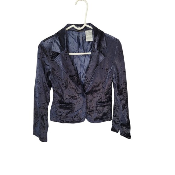 Mary-Kate and Ashley Jacket Navy Blue Velvet XL 14-16 Vintage Y2K READ - Picture 3 of 10